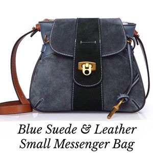 Small Luxury Suede & Leather Messenger Bag